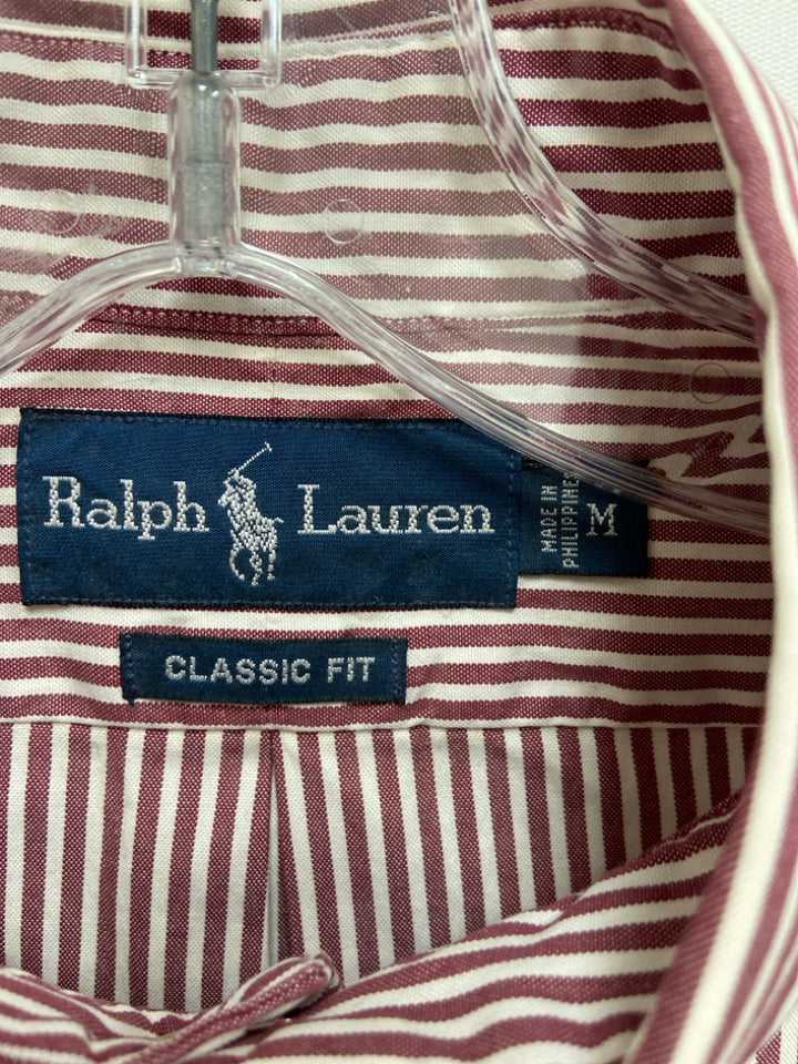 NWT Ralph Lauren Size M White Burgundy Stripes Men&