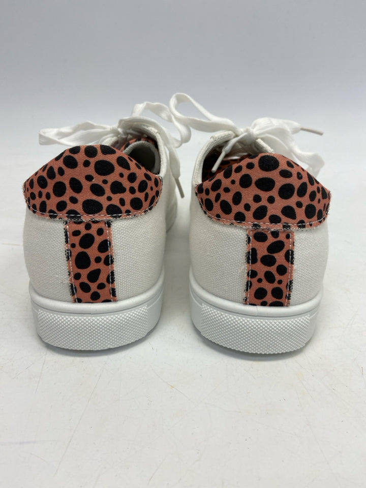 NWOT JellyPop  Size 10 White Brown/Blk Lace-up Sneakers