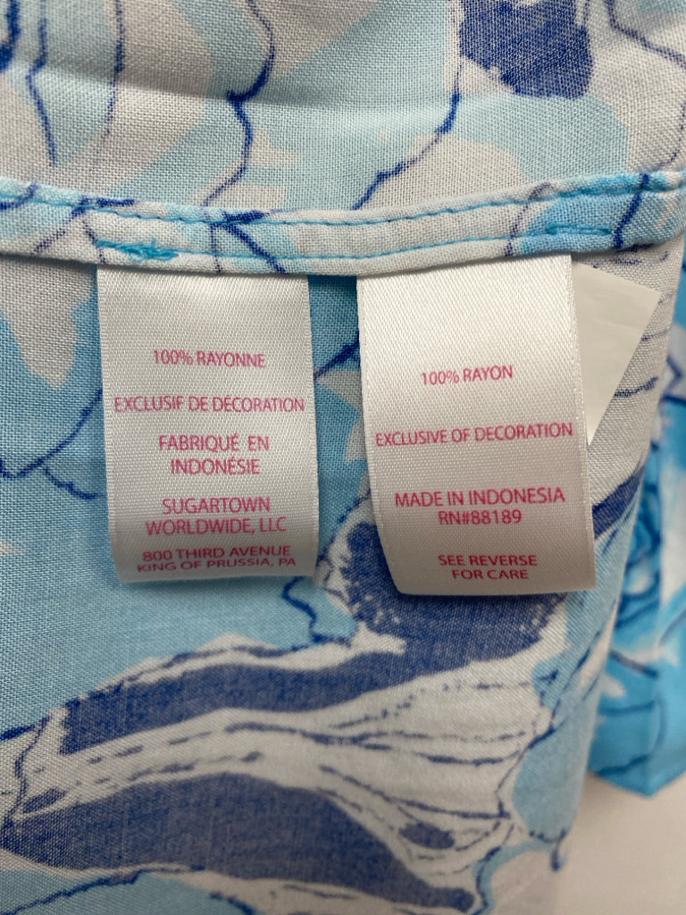 LILLY PULITZER Size 10 White Blue Flowers Ladies Dress