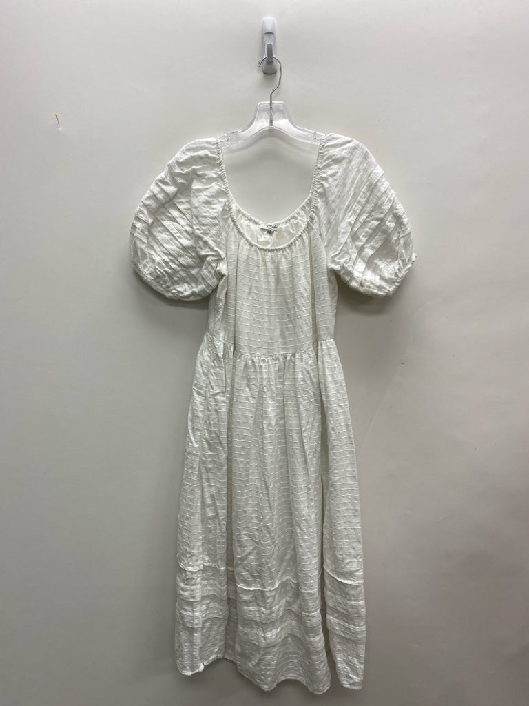 Madewell Size S White Texture Puff Sleeve Ladies Dress