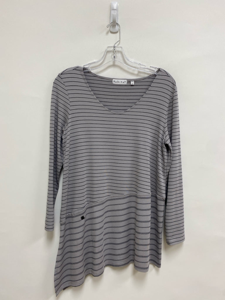 HabitaT Size XS Gray Black Stripes Ladies Top