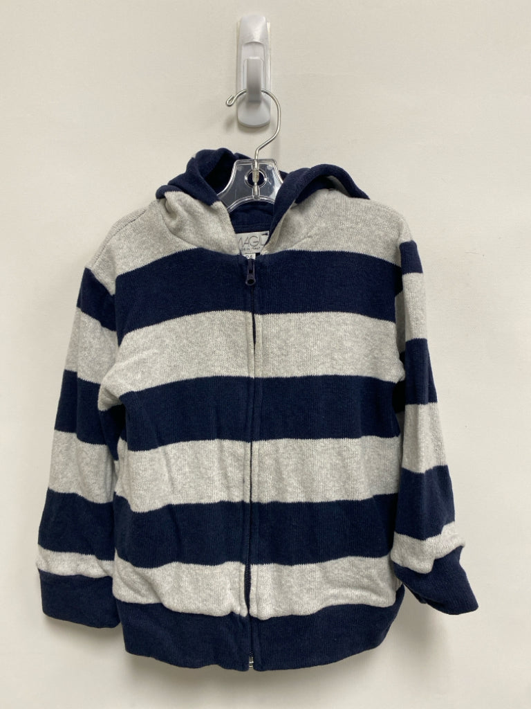 Magli SIZE 24M Navy Gray Stripe Zip Down Boy&