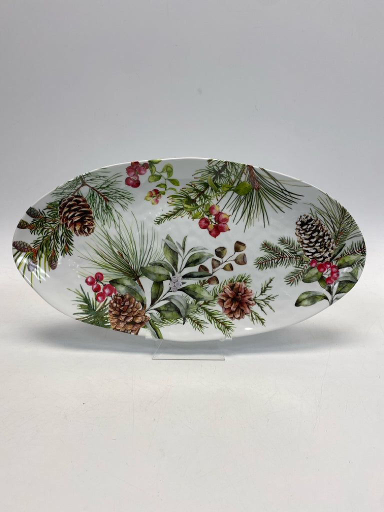 White Green Pinecone Acrylic Christmas