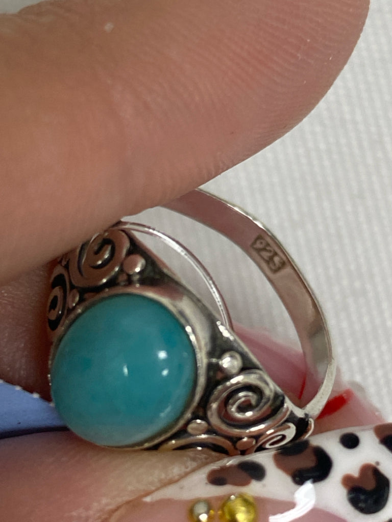 Silver Turquoise Swirl Ring