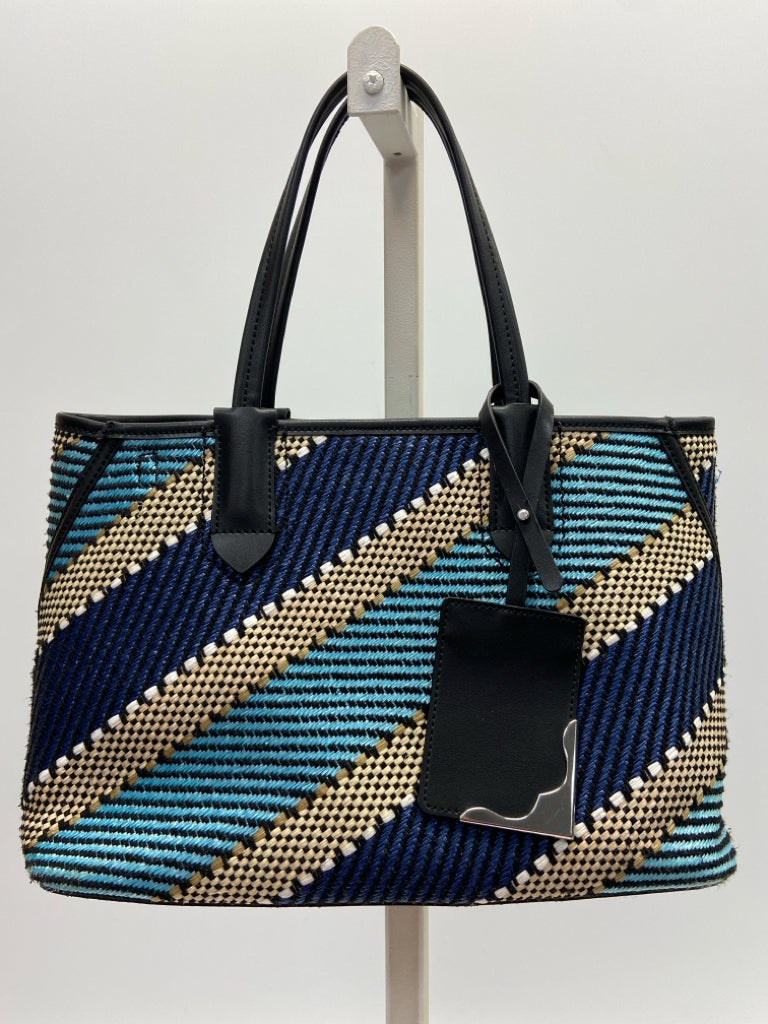 Calvin Klein Black Blue/Tan Woven Handbag