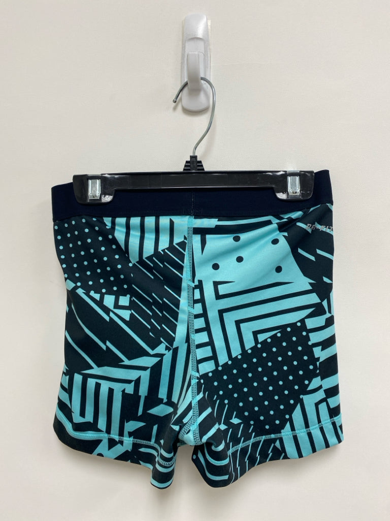 Nike Size S Aqua/Black Shapes Spandex Athletic Shorts