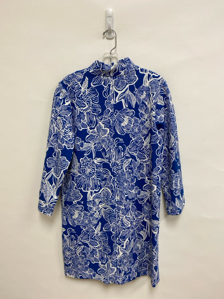 LILLY PULITZER Size M Navy White Flowers Ladies Dress