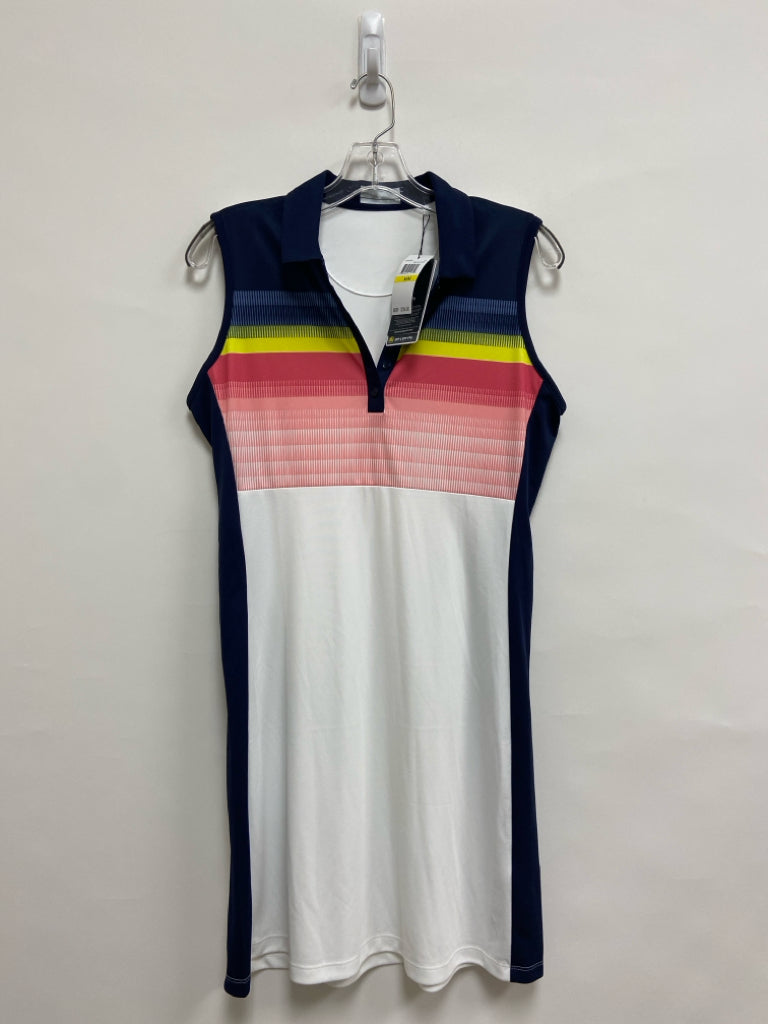 NWT Callaway Size M Navy/Pink Yellow/White Sleeveless Athletic Dress