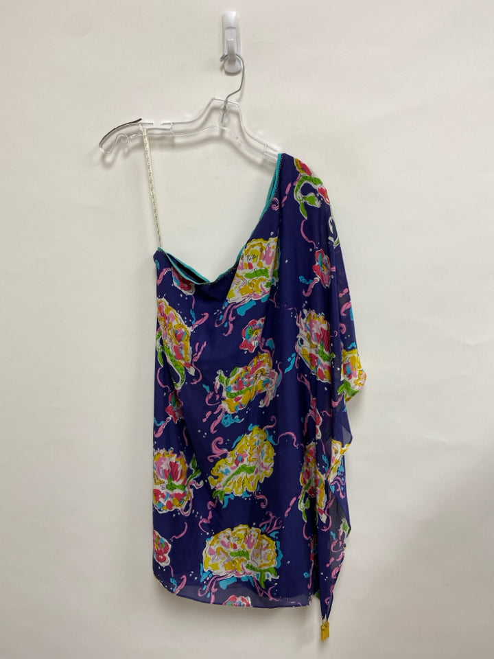 LILLY PULITZER Size S Navy/Pink White/Multi Silk Ladies Dress