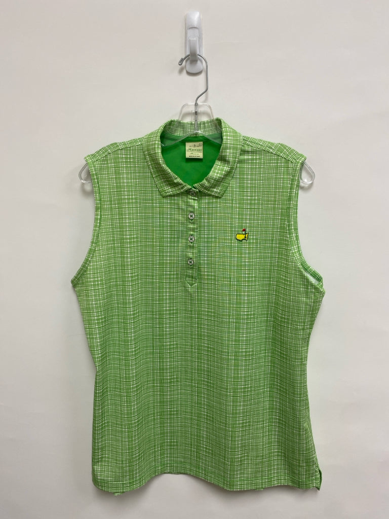 Masters Collection Size L Green White Sleeveless Athletic Top