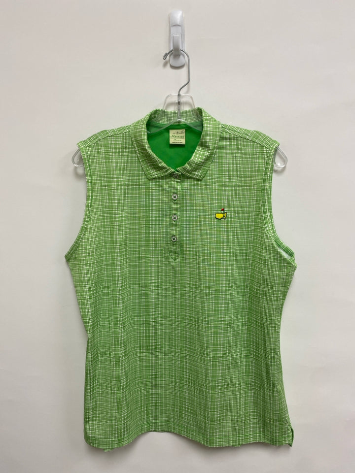 Masters Collection Size L Green White Sleeveless Athletic Top
