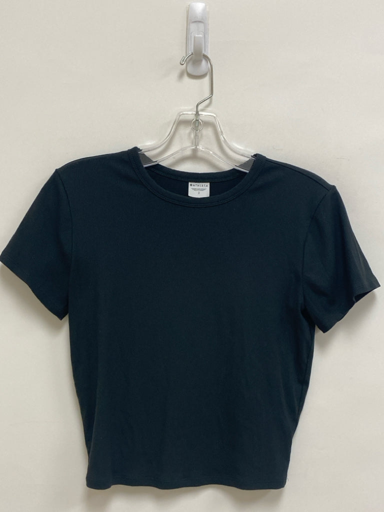 Athleta Size S Black Short Sleeve Athletic Top
