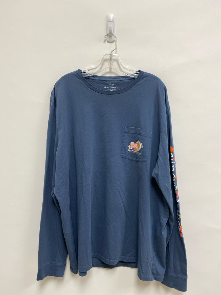 Vineyard Vines Size 2X Dark Blue Thanksgiving Long Sleeve Tee Men&