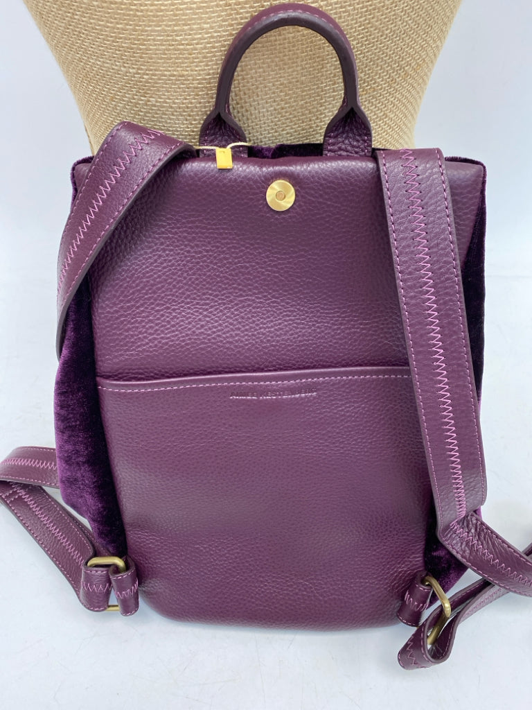 NWT Aimee Kestenberg Dark Purple Velvet Backpack