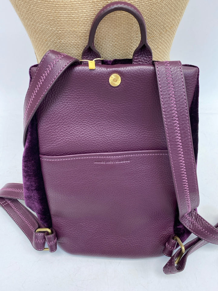 NWT Aimee Kestenberg Dark Purple Velvet Backpack