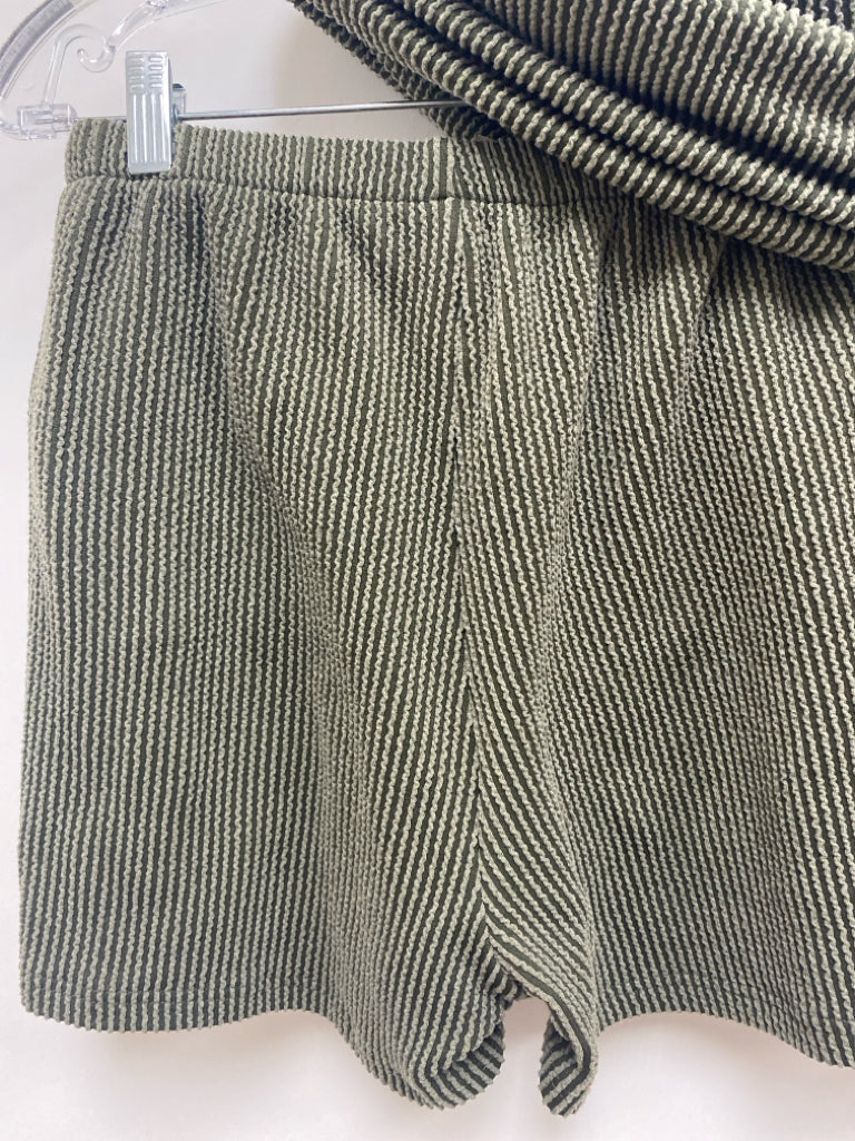 Zenana Size S Sage Dark Green Texture Ladies Lounge 2 pc
