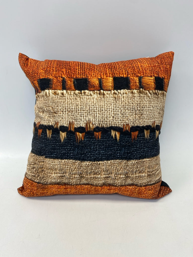 Black/Orange Natural Print Pillow