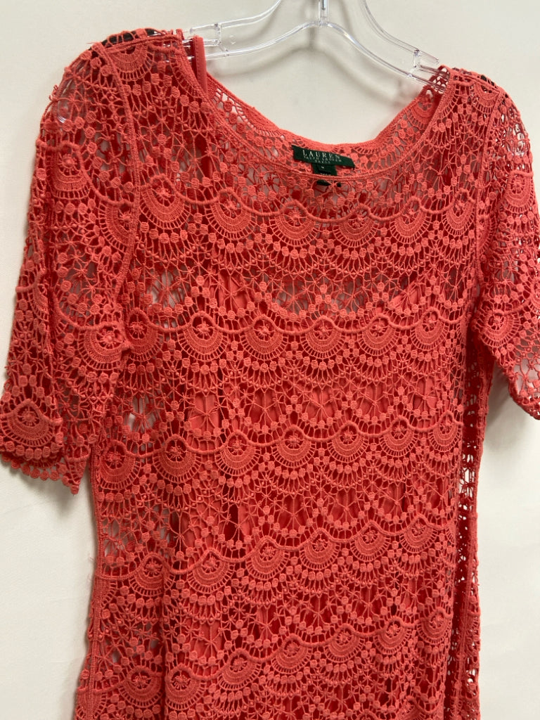 Ralph Lauren Size M Coral Lace Ladies Dress