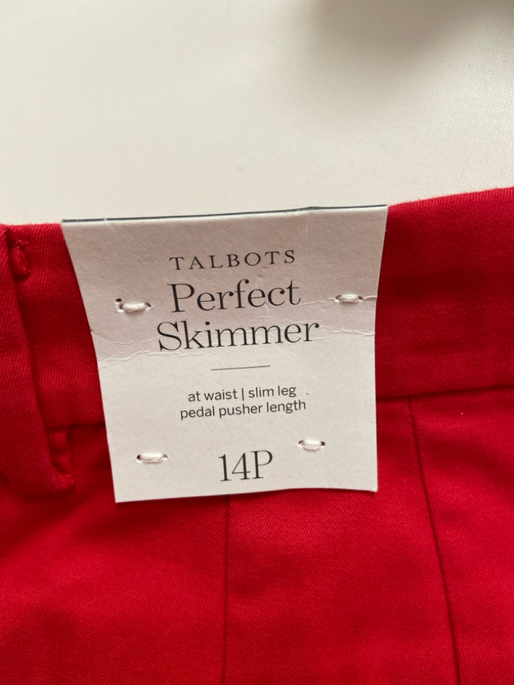 NWT Talbots Size 14P Red Cropped Petite Pants