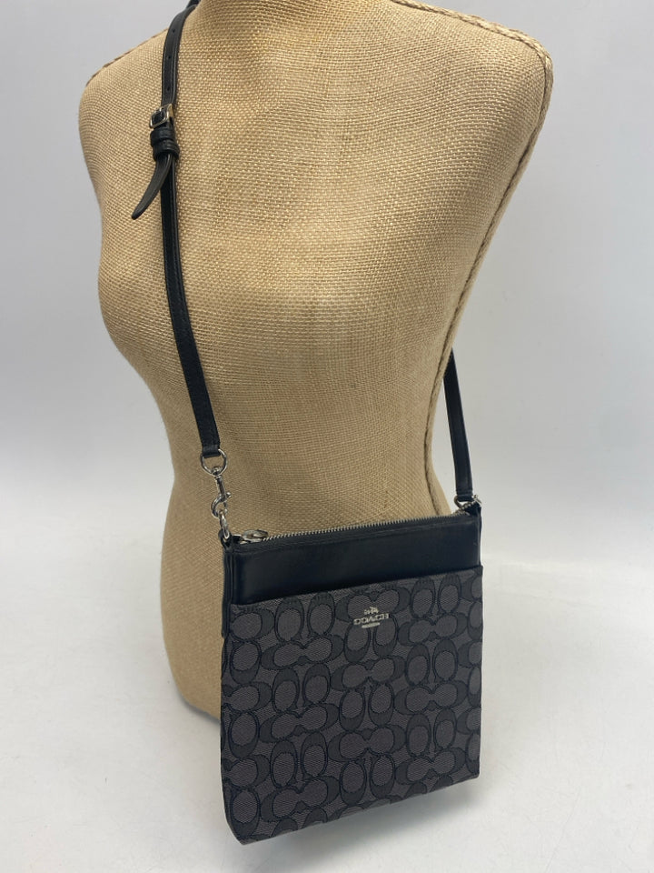 Coach Dark Gray Black Signature Crossbody