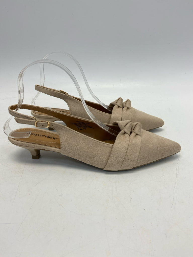 NWOT Comfortview  Size 9.5 Tan Knotted Heels