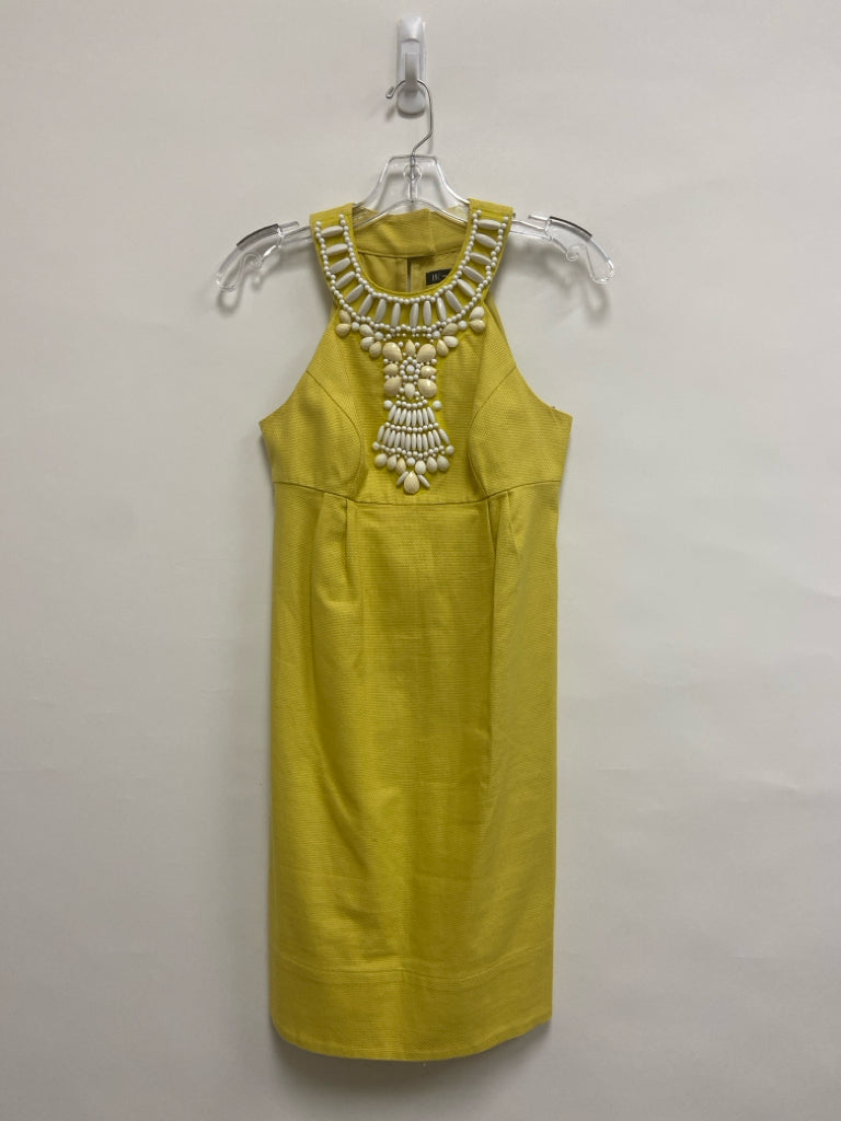 INC Size 0 Chartreuse Sleeveless Beaded Ladies Dress