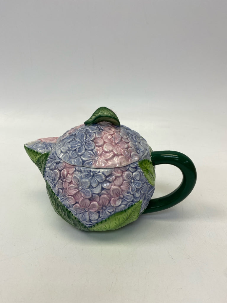 Andrea/Sadek Pink/Blue Flowers Ceramic Tea Pot
