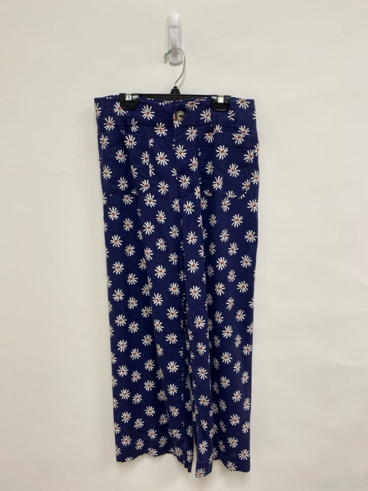 Maeve Size 27 Dark Blue White/Red Flowers Ladies Pants