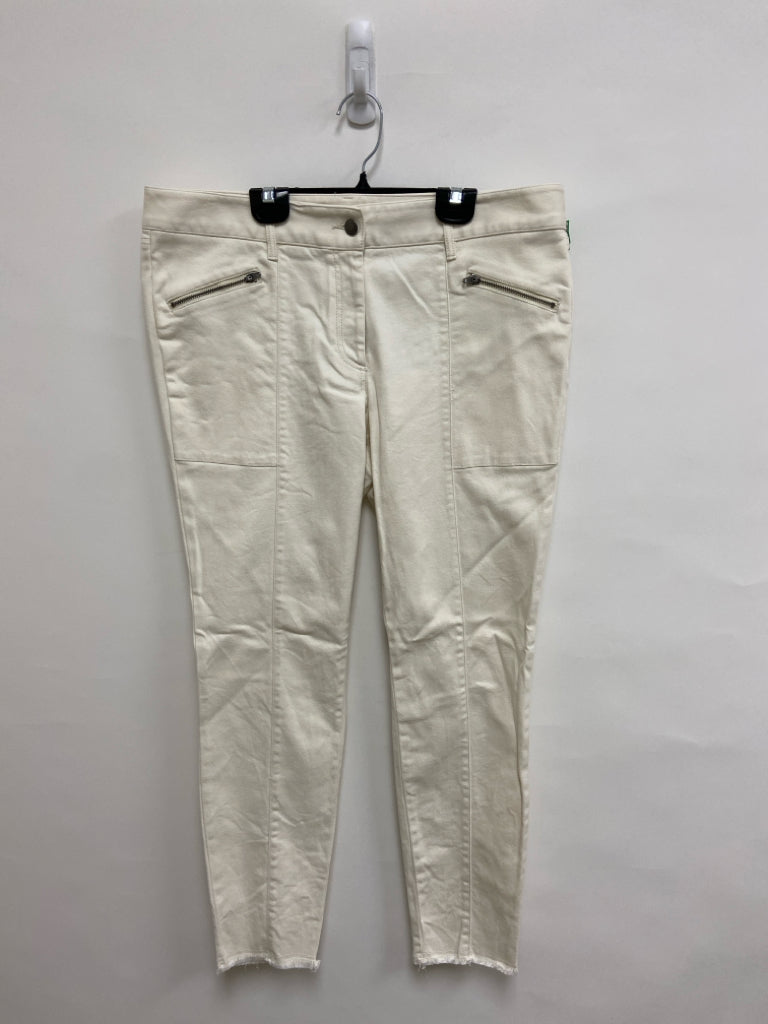 LOFT Size 12 Cream Zipper Ladies Pants