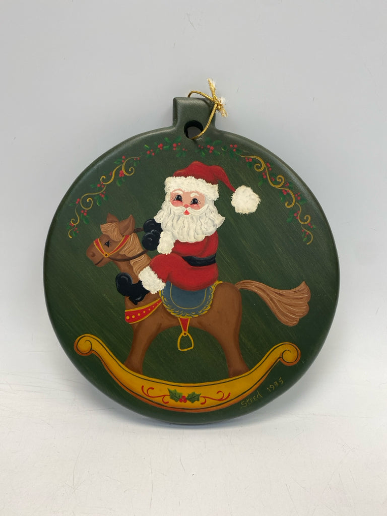 Green Red/Multi Santa Wood Christmas