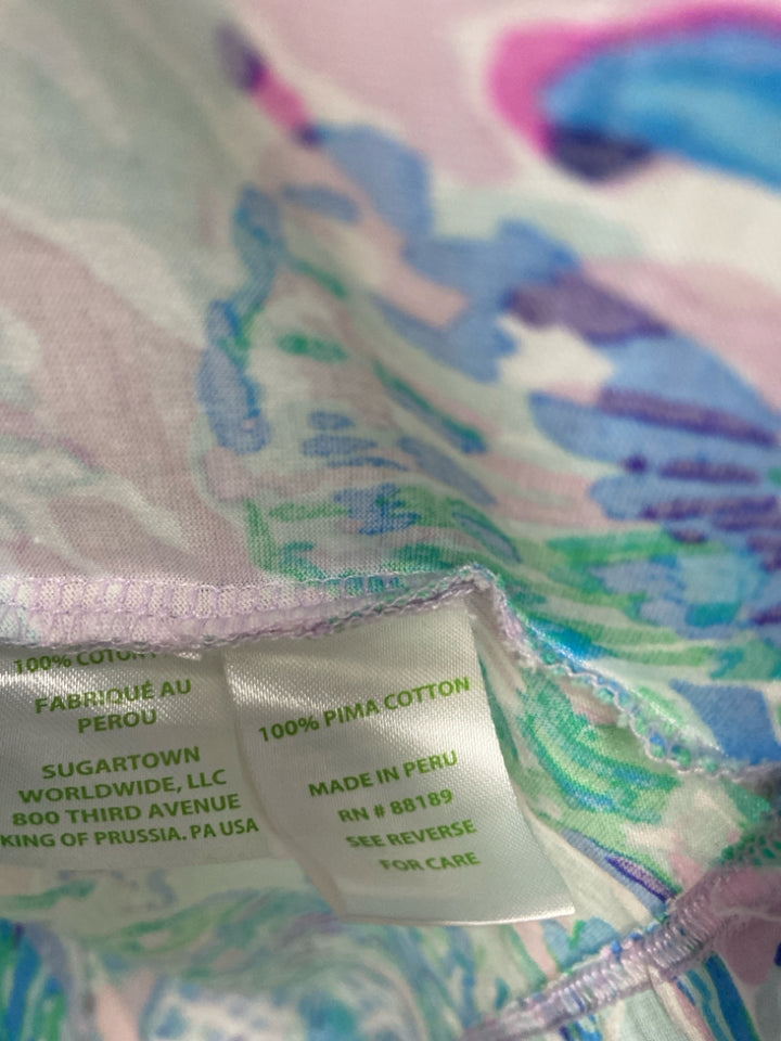 LILLY PULITZER Size M White Blue/Pink Shells Ladies Dress