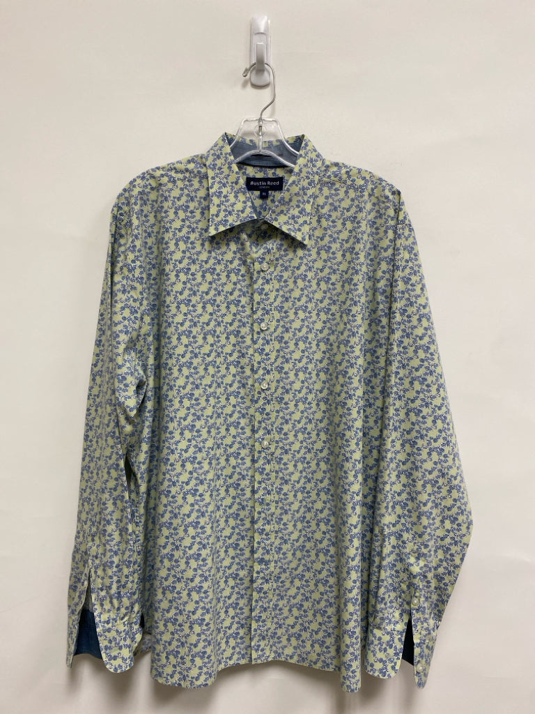 Austin Reed Size XL Mint Green Blue Flowers Men&
