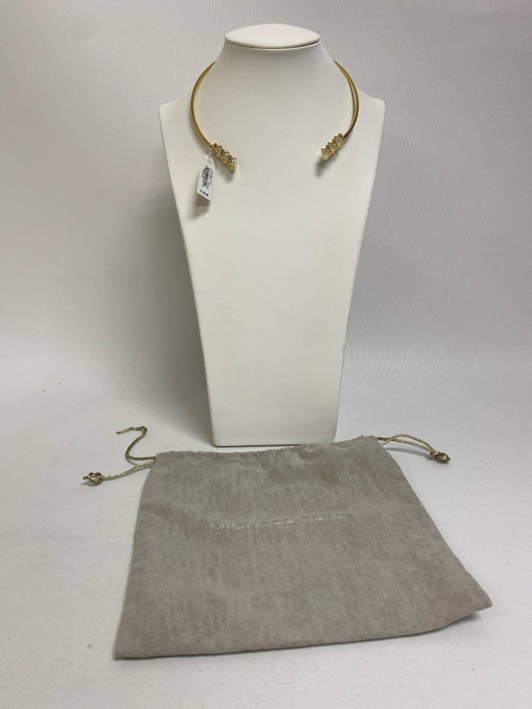 NWT Michael Kors Gold Color Clear Jeweled Necklace