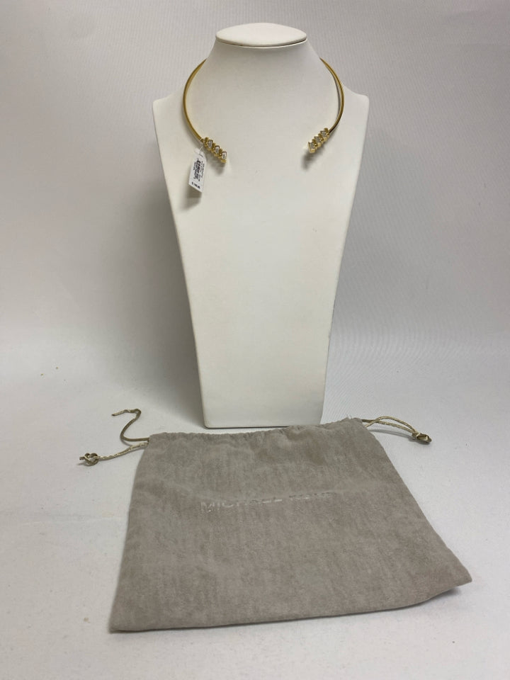 NWT Michael Kors Gold Color Clear Jeweled Necklace