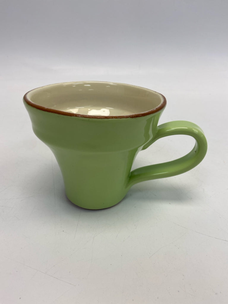 Vietri Lime Green Cream Coffee Mug