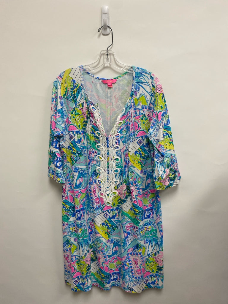 LILLY PULITZER Size L White Multi Color Tunic Ladies Dress