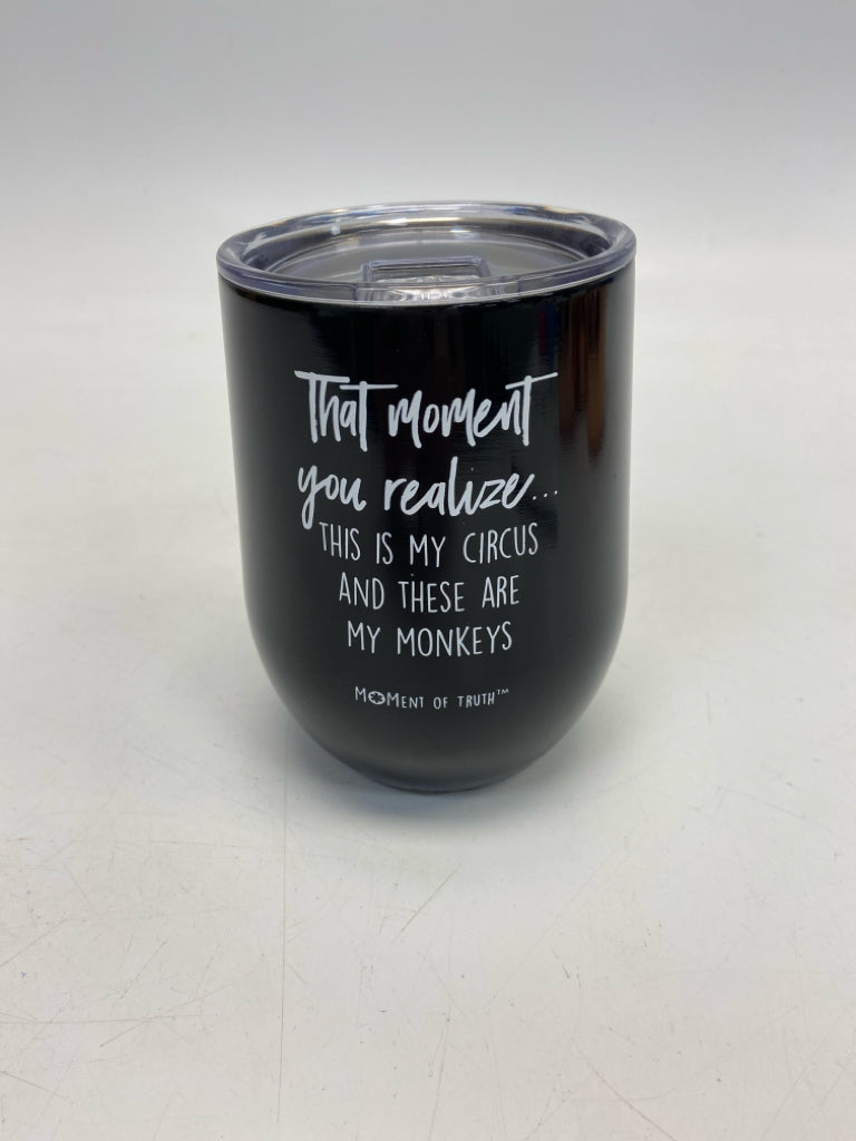 Black White Words Metal Tumbler