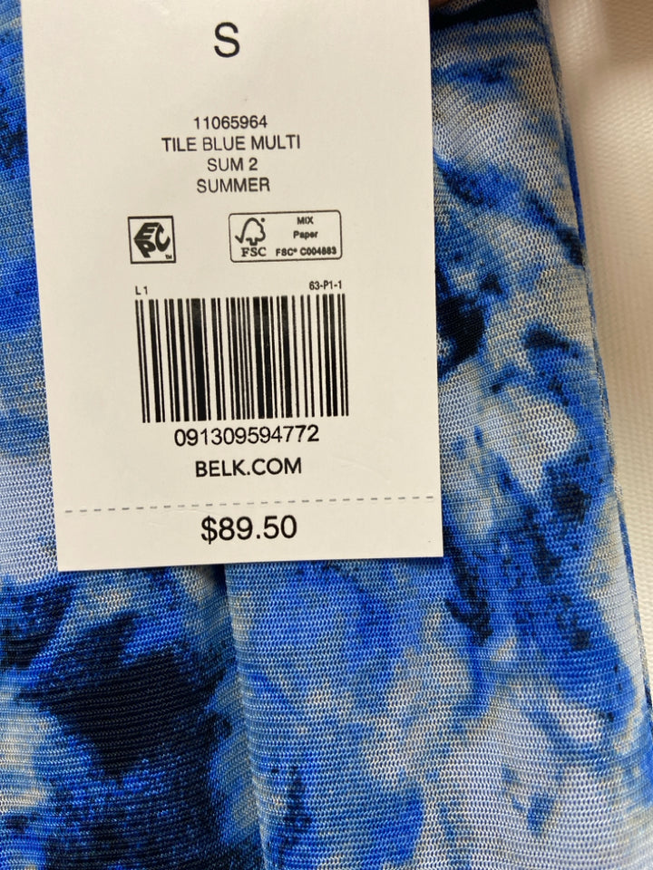 NWT Limited Size S Navy/Blue White Tie Dye Ladies Skirt
