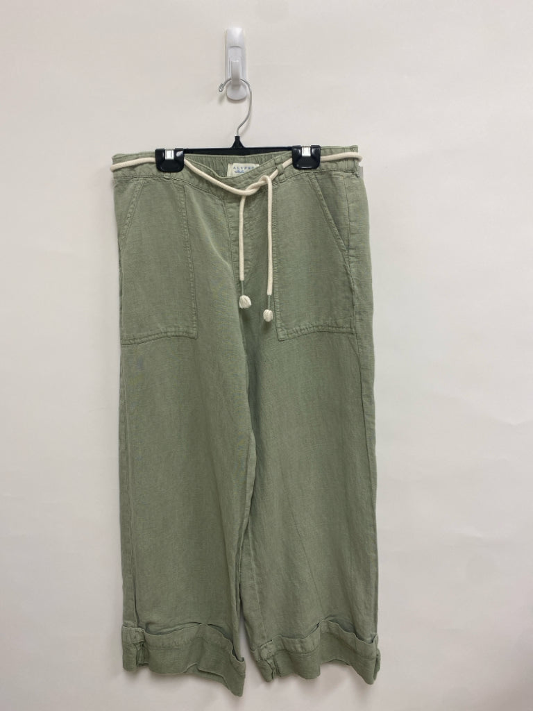 Size M Sage Wide Leg Linen Blend Ladies Pants