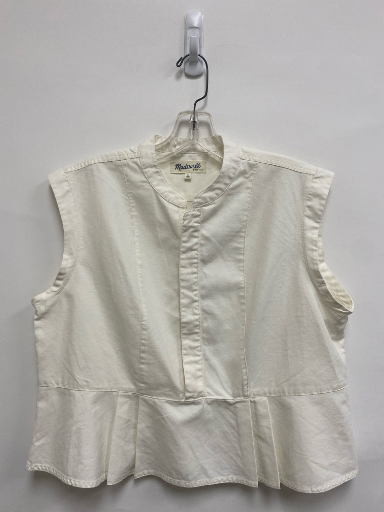 Madewell Size 14 Cream Sleeveless Ladies Top