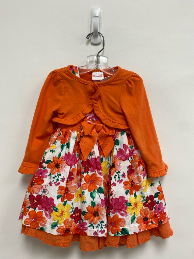 Nanette Lepore SIZE 24M Orange/White Pink/Yellow Floral Girl&