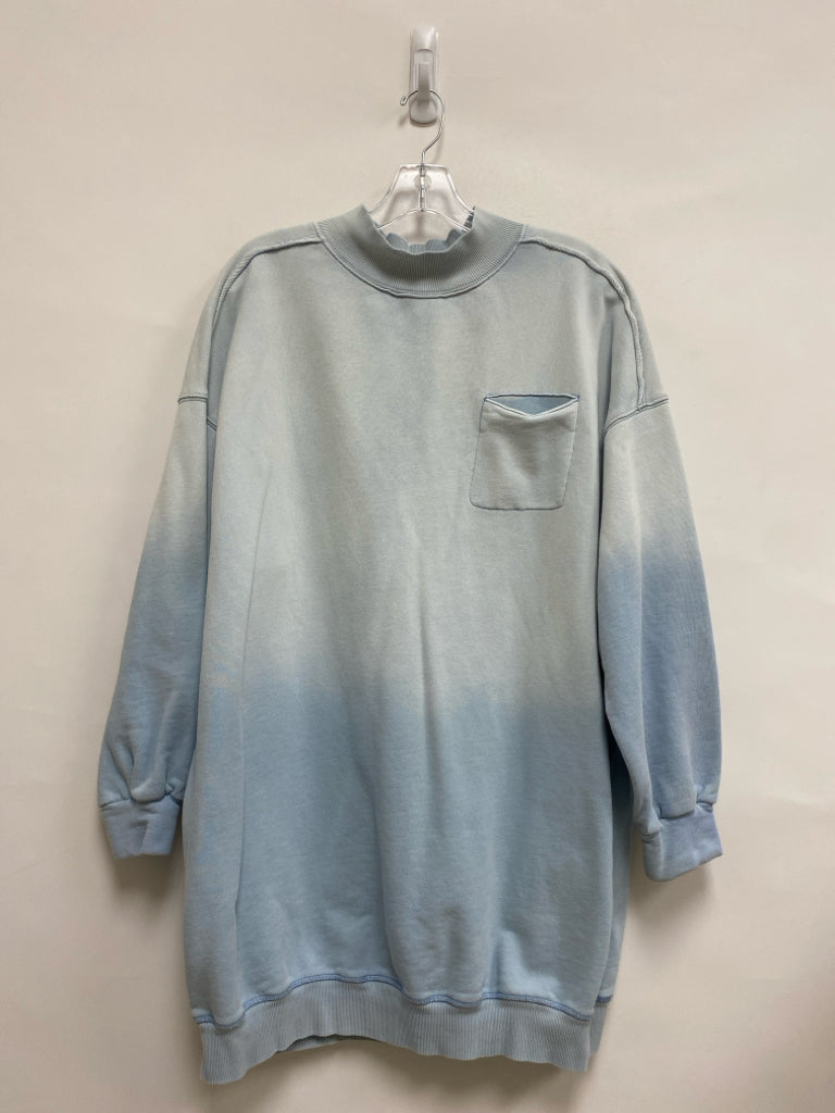 We The Free Size S Pale Blue Pocket(s) Mock Neck Ladies Top