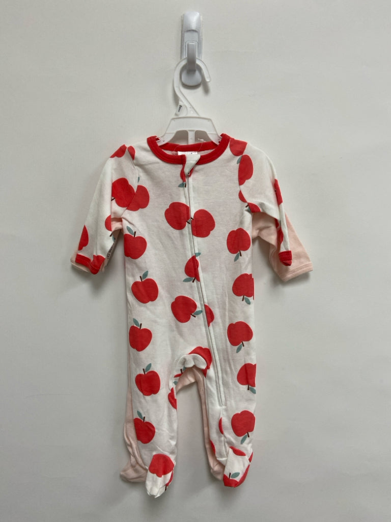 NWT SIZE 0-3M Pink White/Coral Apple Girl&