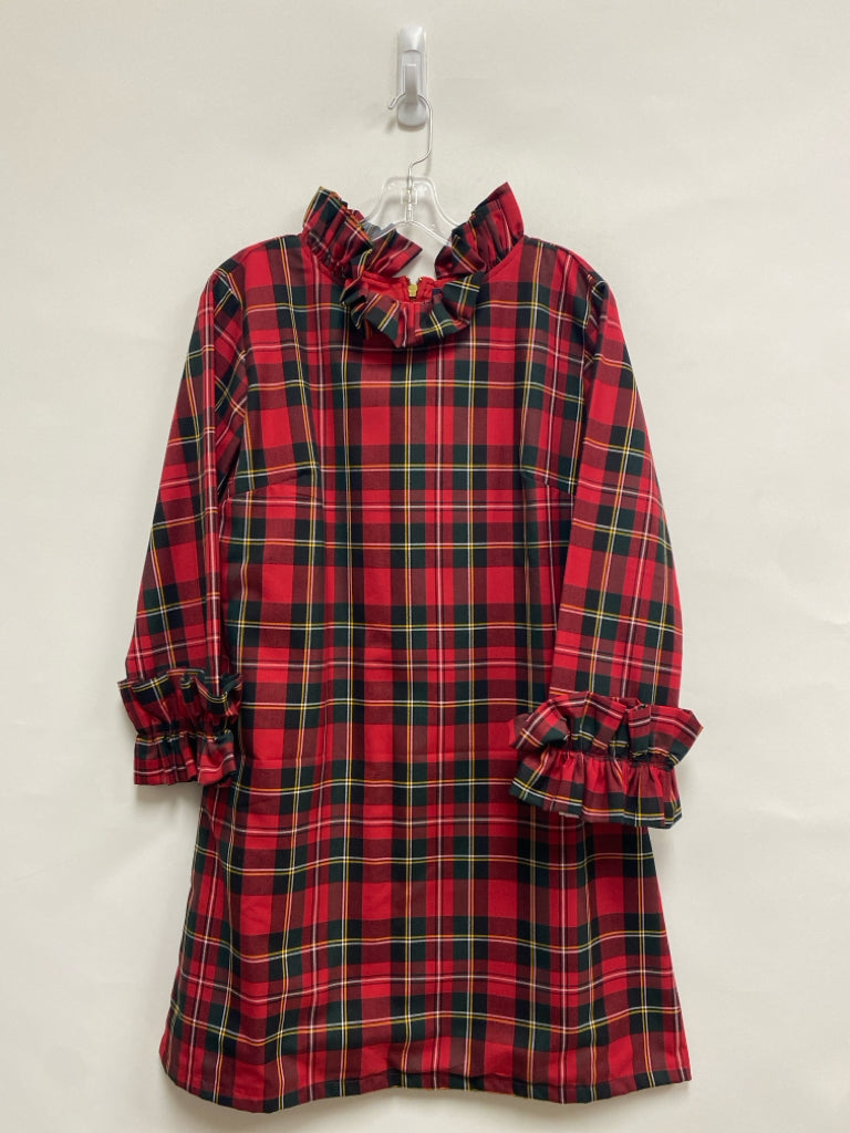Size M Red Black Plaid Ladies Dress