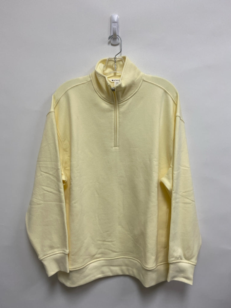 Athleta Size M Pale Yellow Quarter Zip Fleece Ladies Pullover