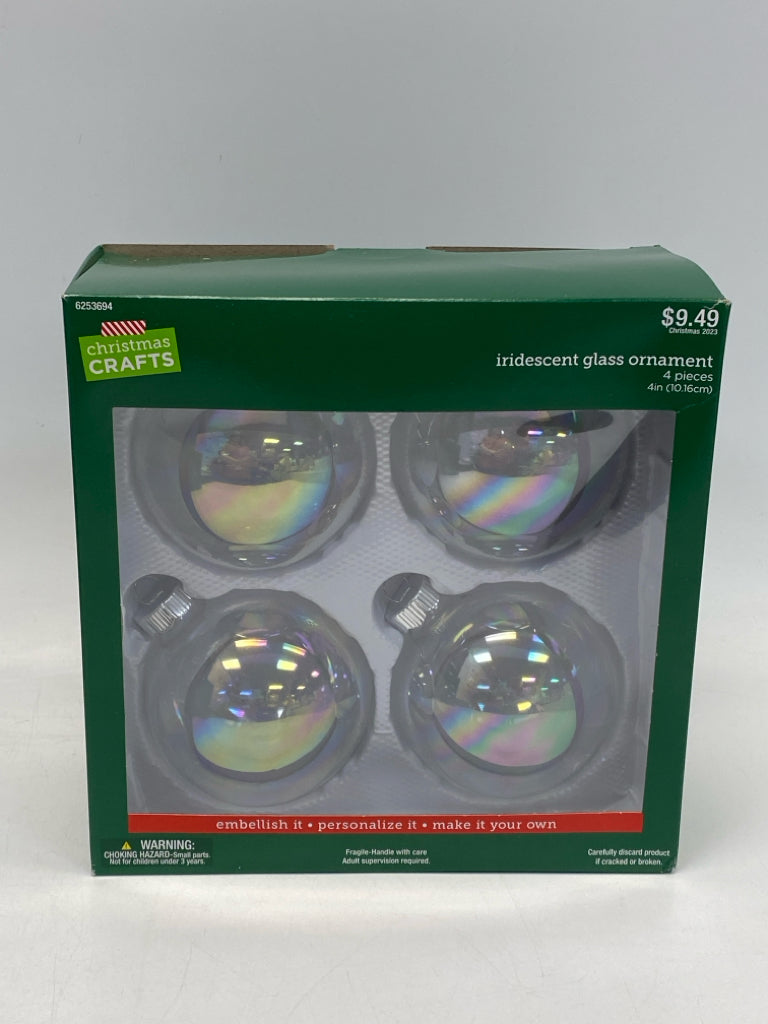 Clear Iridescent Glass Ornaments