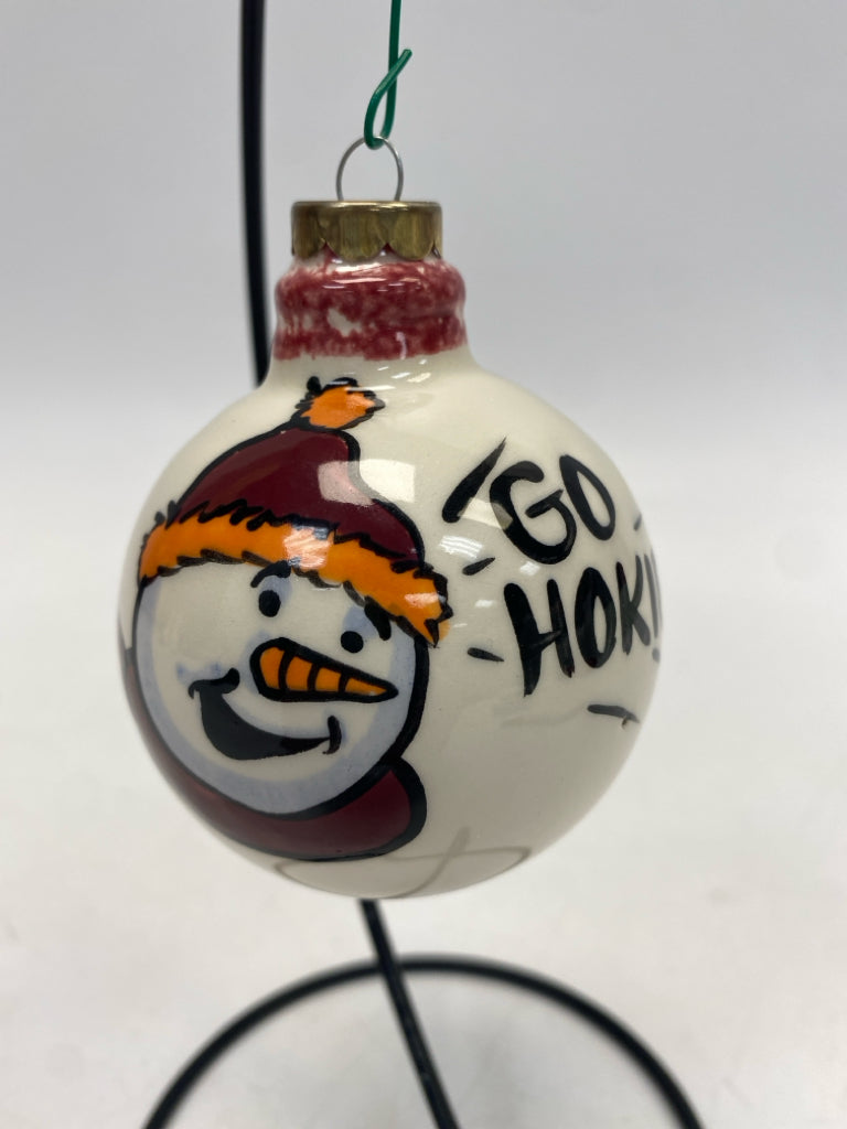 White Maroon Va. Tech Ornaments