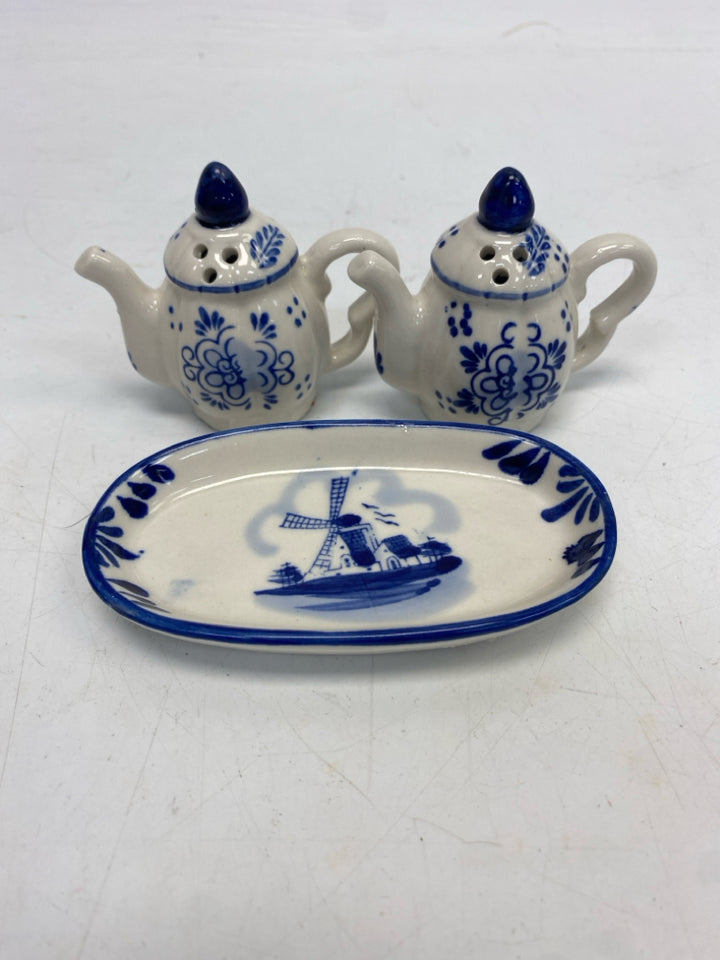 Delft Blue White Ceramic Salt/Pepper
