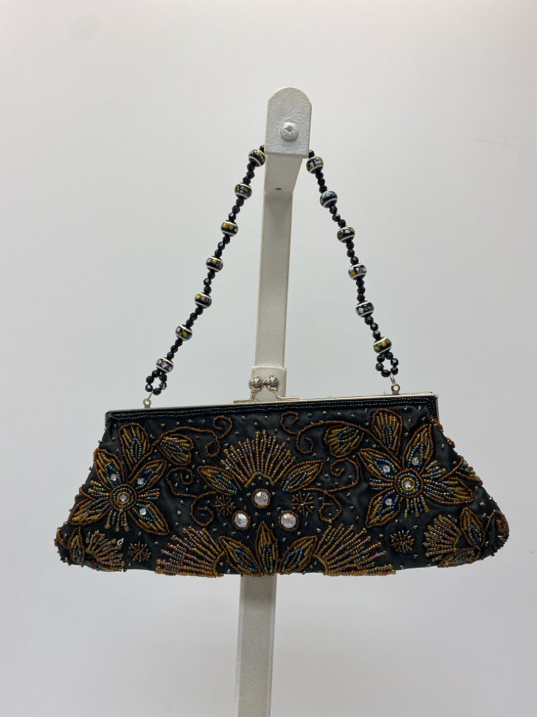 Bisou Bisou Black Multi-Color Beaded Handbag