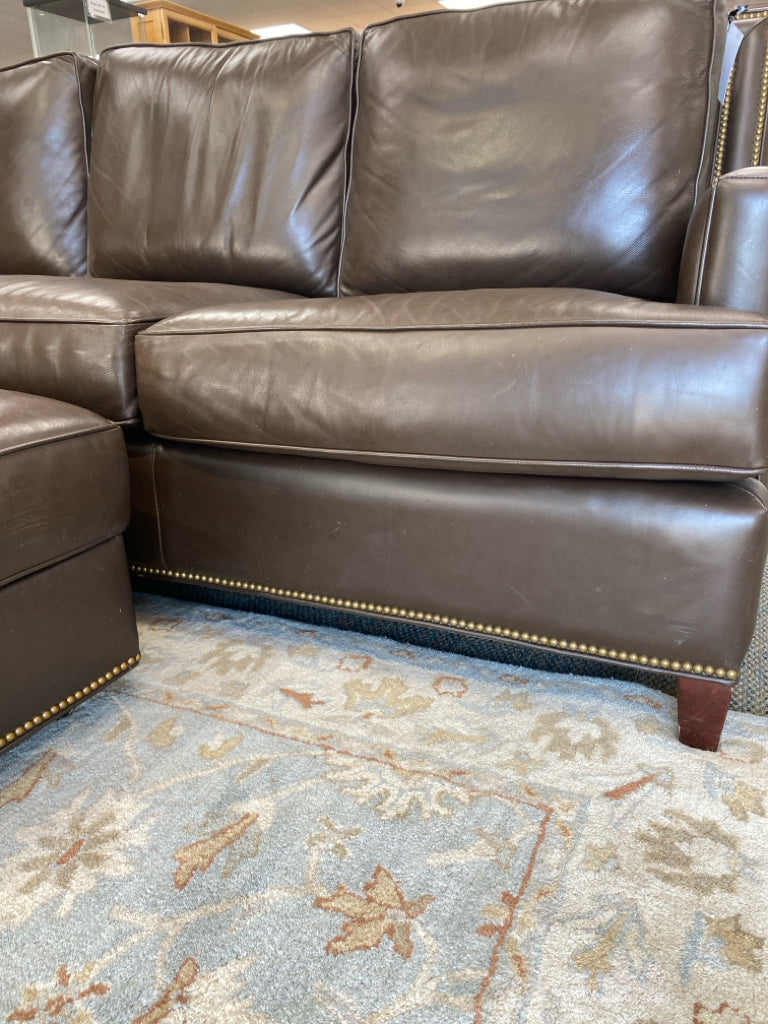 Hancock &amp; Moore Leather Sofa w/Ottoman